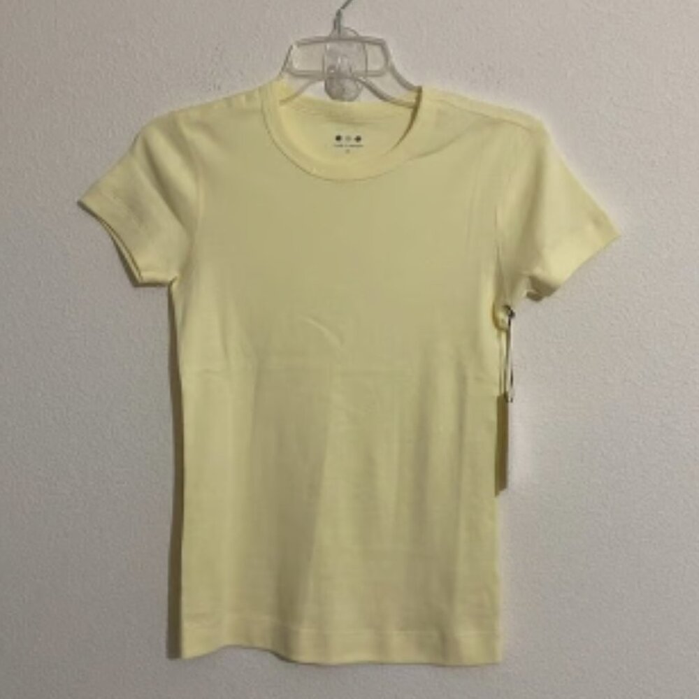 THREE DOTS Crew Tee Solid Short Sleeve T-Shirt Women's Size XS
